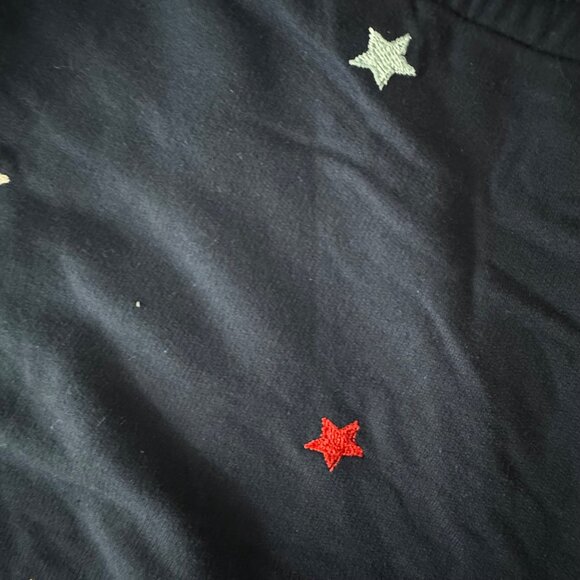 Trixxi Navy Star Print Cropped Sweatshirt & Drawstring Shorts Set M - Picture 7 of 11